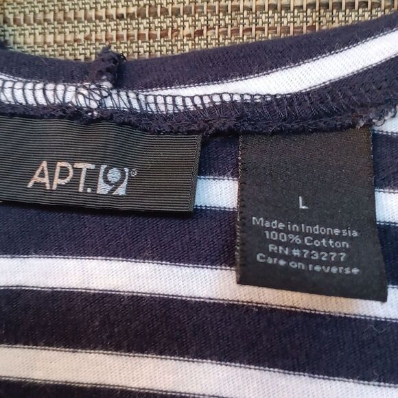 Apt. 9 Navy and White Striped Swim Cover-Up Robe Loungewear - Picture 2 of 3